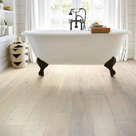 Bathroom With Waterproof LVP Flooring from A Touch Of Magic Flooring in Emerald Isle, NC