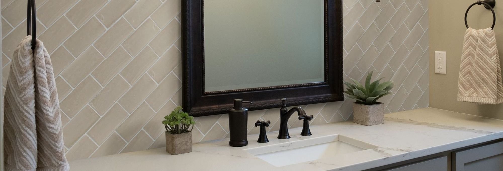 Tiled bathroom from A Touch Of Magic Flooring in Emerald Isle, NC